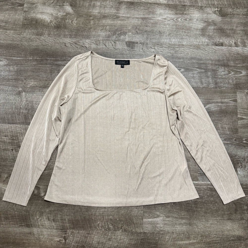 ELOQUII Square Neck Long Sleeve Shirt Size 18/20
